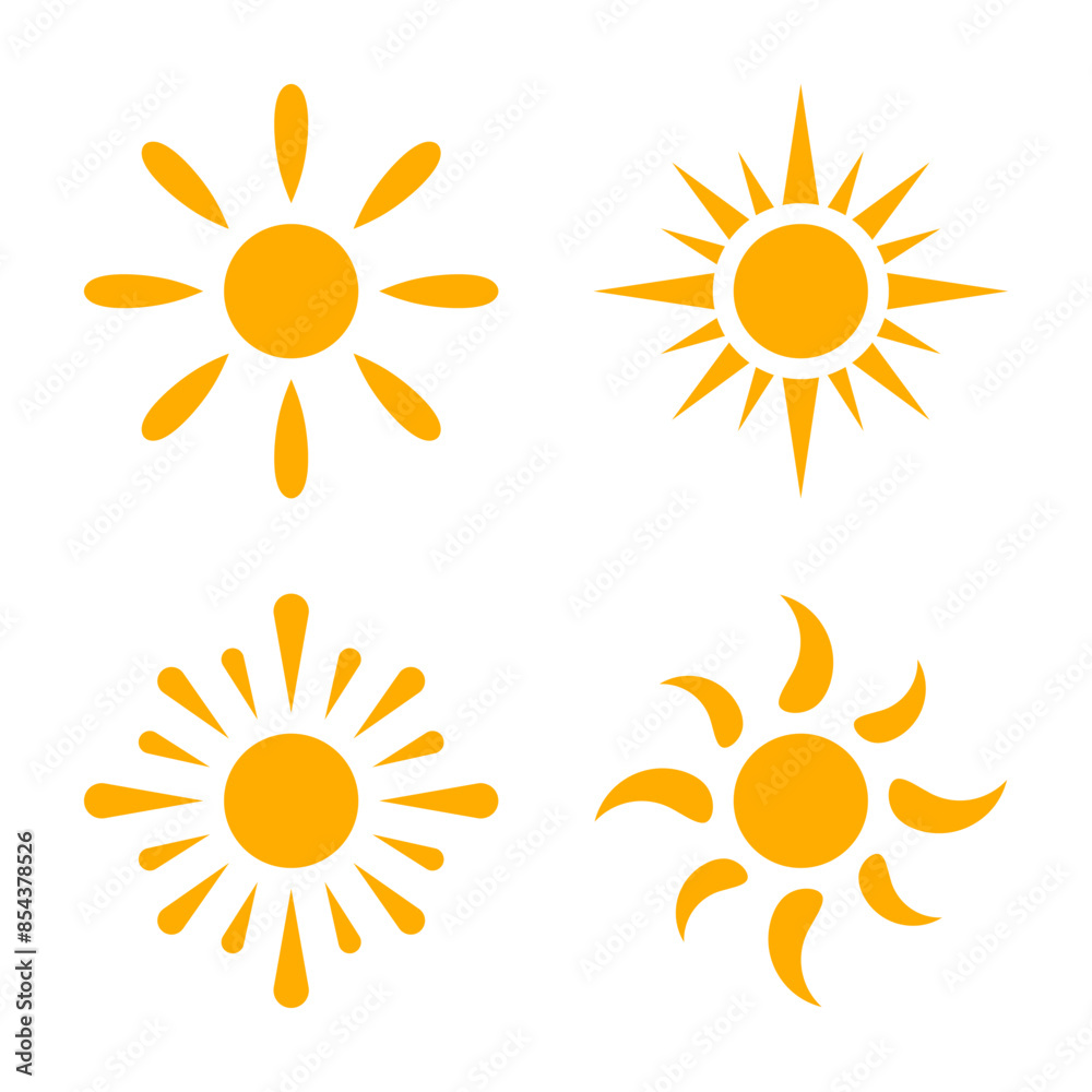 Collection of different yellow sun Collection of different yellow sun