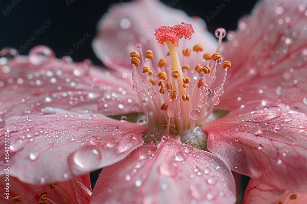 Pink Flower with Dew Drops Pink Flower with Dew Drops