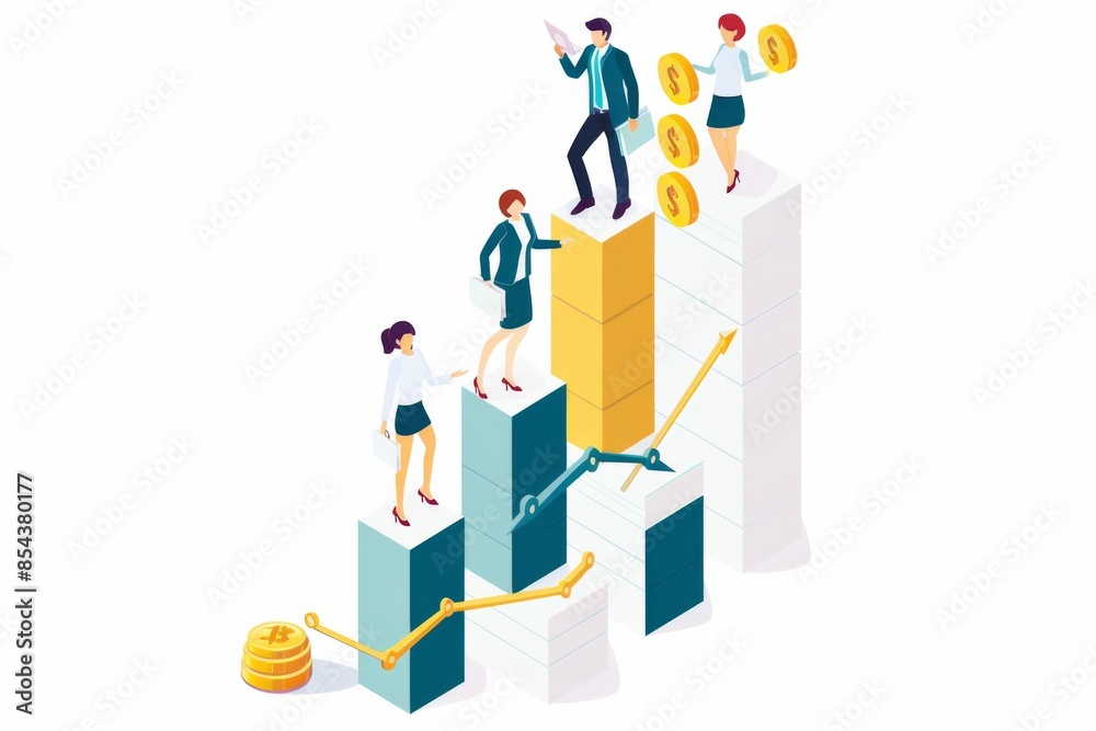 Conceptual Business Flat Illustration created with Generative AI Conceptual Business Flat Illustration created with Generative AI