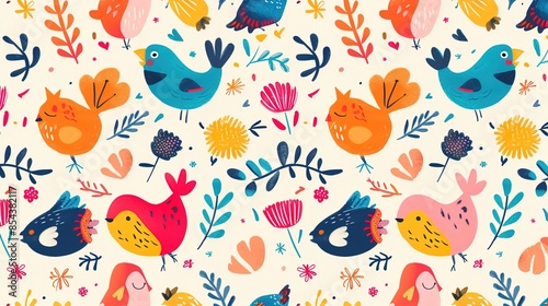 Cartoon pattern wallpaper