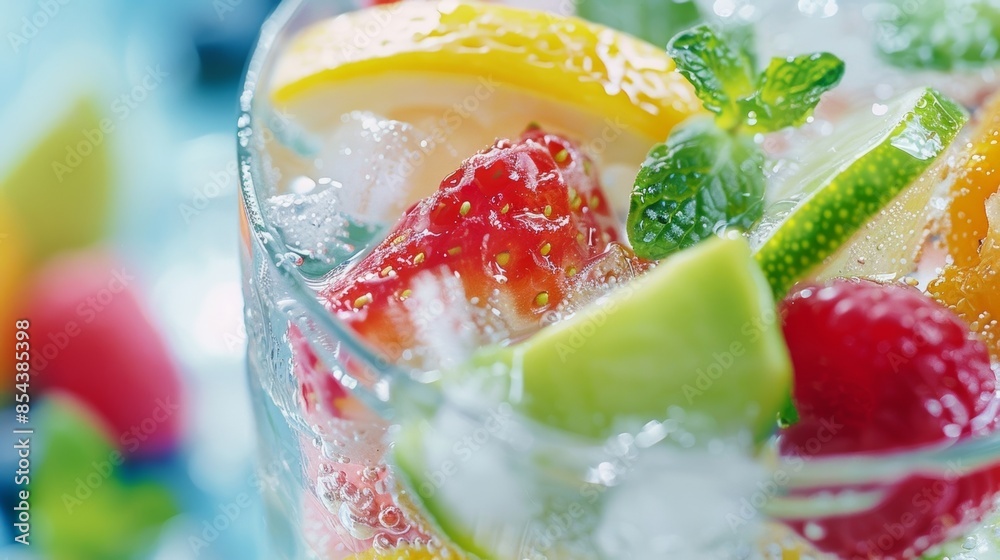 Cool and refreshing fruitinfused water is served as an alternative to the indulgent tropical cocktails providing a healthier option for guests.