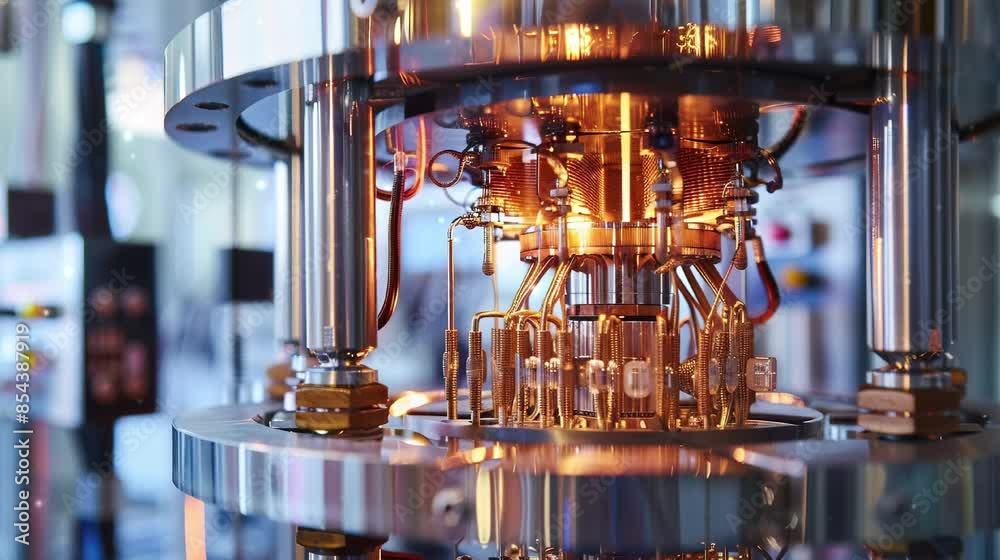Design of algorithms specifically for quantum computers in technology concept. Video background, footage. 