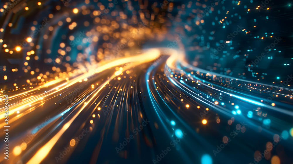 Geometric glowing lines particle technology background Geometric glowing lines particle technology background
