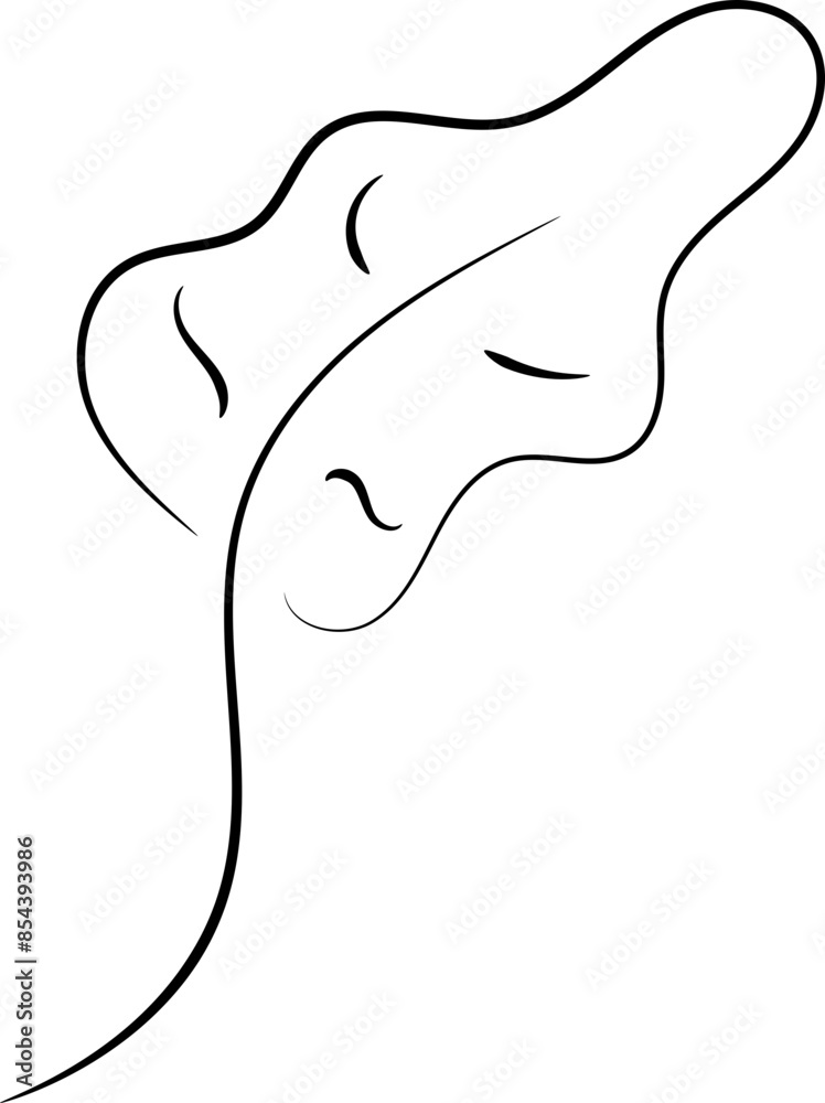 Obraz premium Simple silhouette of a leaf