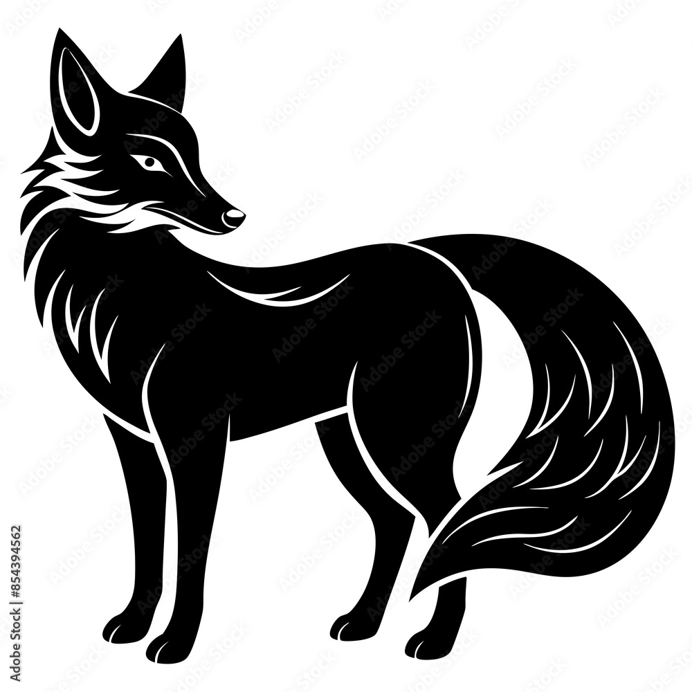 Vector illustration of a fox animal Vector illustration of a fox animal