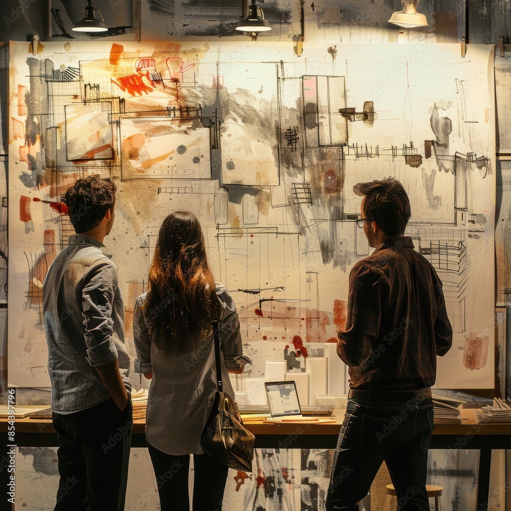 Obraz premium People bustling through the urban landscape, a vibrant tapestry of life in the city.