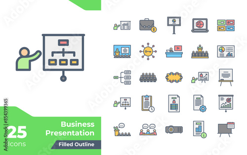 Business Presentation Filled Color Icons