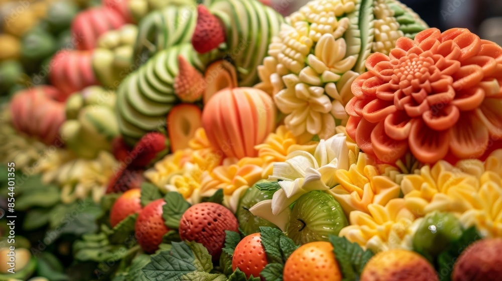 Visitors marveling at the stunning display of carved fruits inspired to try their hand at the craft. Visitors marveling at the stunning display of carved fruits inspired to try their hand at the craft.