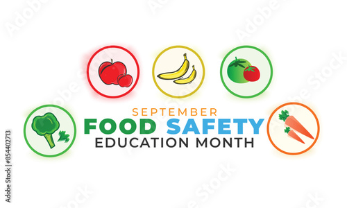 Food Safety Education Month. background, banner, card, poster, template. Vector illustration.