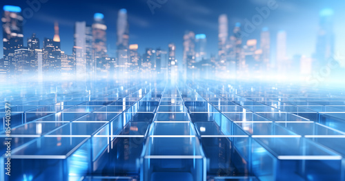 abstract blue background with cubes
