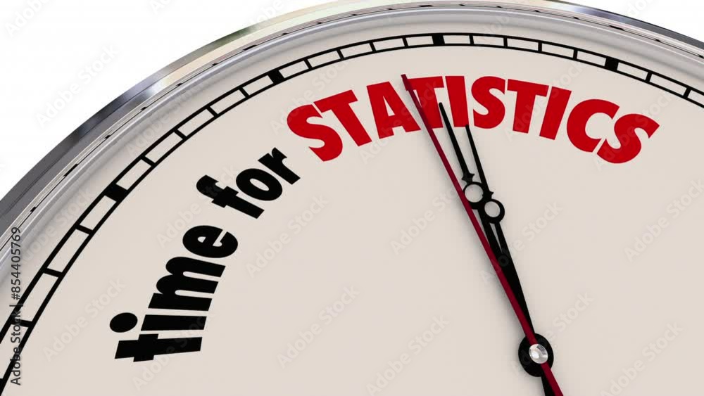 Time for Statistics Clock Data Analysis Stats Numbers 3d Animation