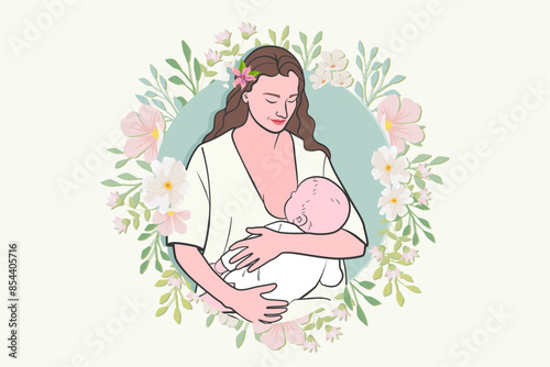 Hand drawn breastmilk vector illustration.