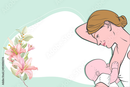 Hand drawn breastmilk vector illustration.