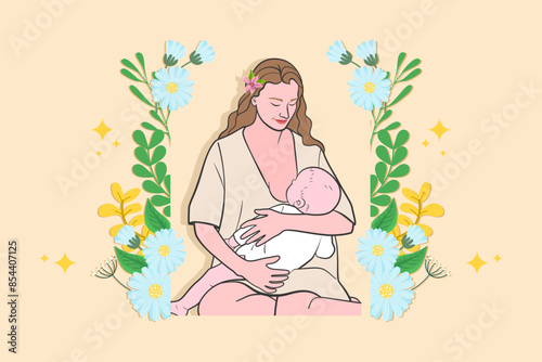 Hand drawn breastmilk vector illustration.
