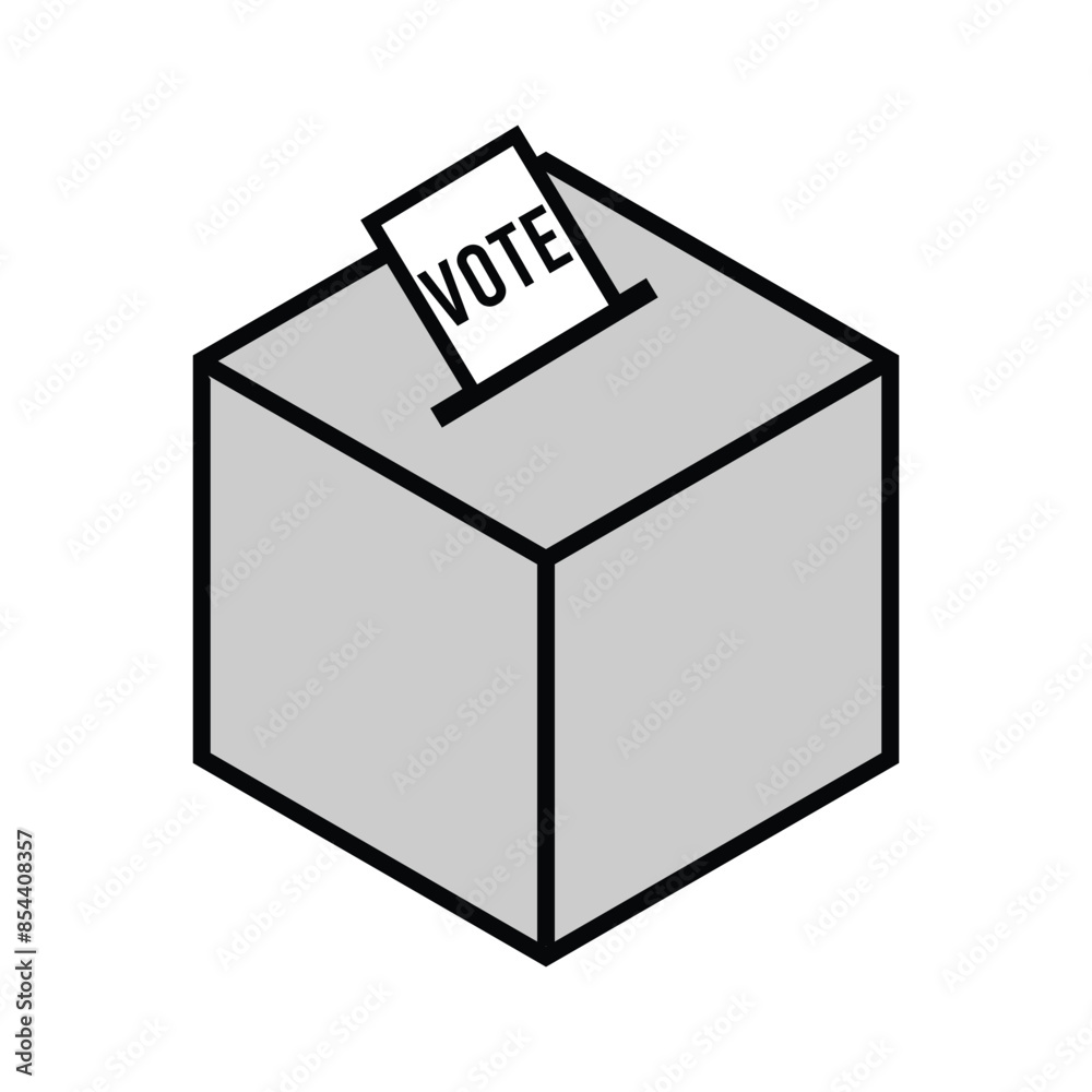 Ballot Box icon design with white background stock illustration. Ballot Box icon design with white background stock illustration.