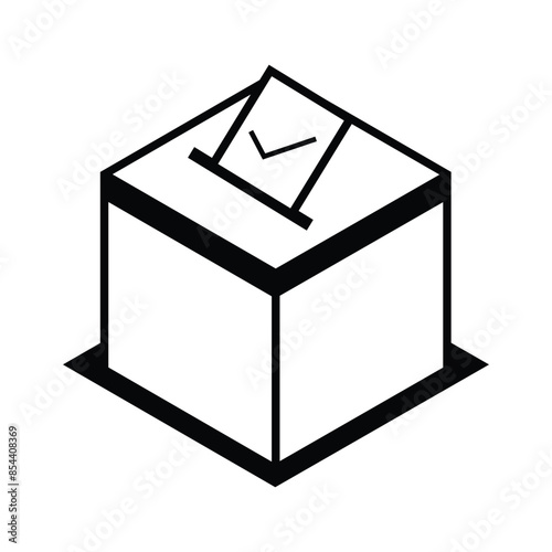Ballot Box icon design with white background stock illustration.