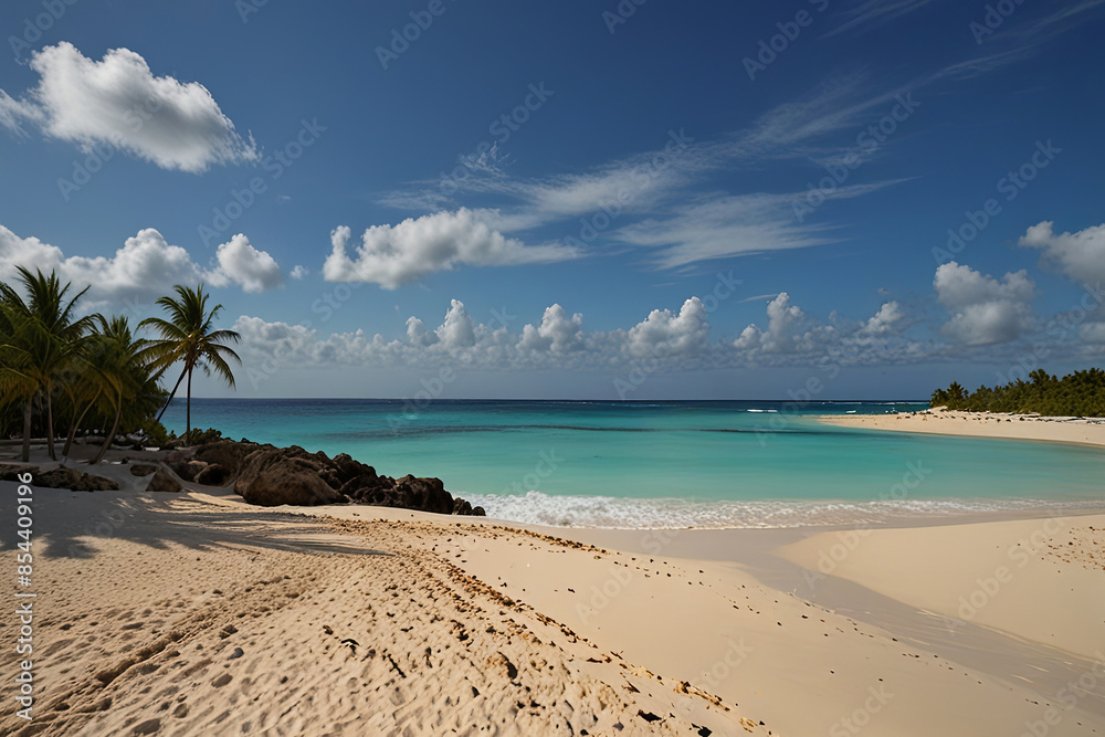 Stunning Corals Beach Pristine sands waters, tropical paradise Stunning Corals Beach Pristine sands waters, tropical paradise