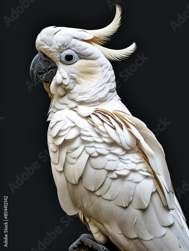 white cockatoo full body on black background photo