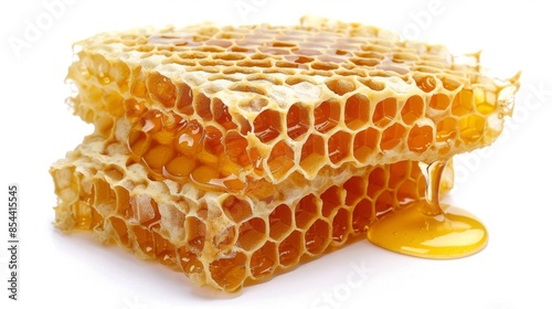 Honeycomb Piece with Honey Oozing Out for Food Marketing and Product Display