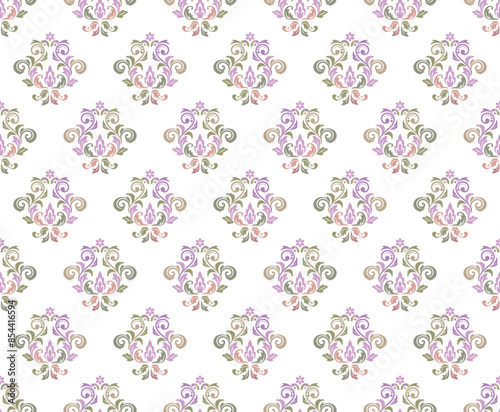 Wallpaper in the style of Baroque. Seamless vector background. Colored floral ornament. Graphic pattern for fabric, wallpaper, packaging. Ornate Damask flower ornament