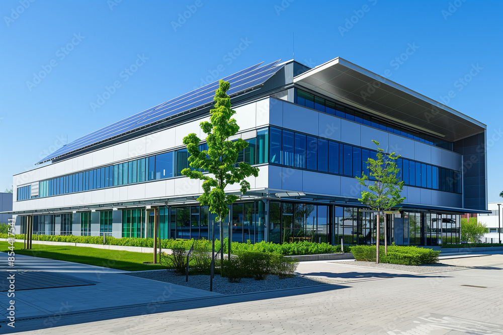 Modern glass office building Modern glass office building