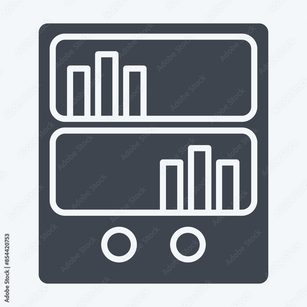 Icon Book Shelf. related to Book symbol. glyph style. simple design illustration Icon Book Shelf. related to Book symbol. glyph style. simple design illustration