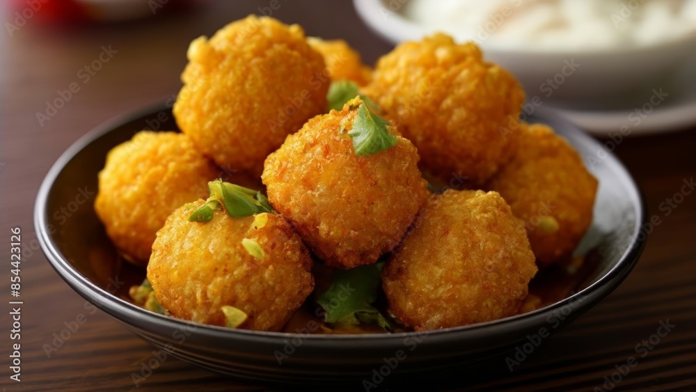 Delicious golden fried food on a plate Delicious golden fried food on a plate