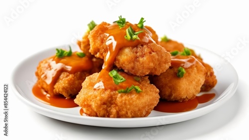  Delicious goldenbrown chicken bites with a savory sauce
