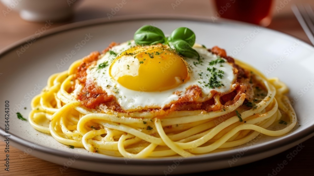 Fototapeta premium Deliciously hearty pasta dish ready to be savored