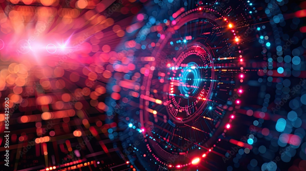 ** Futuristic Technology Interface with Neon Lights and Abstract Digital Circuitry ** Futuristic Technology Interface with Neon Lights and Abstract Digital Circuitry