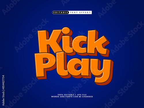 kick play editable text effect in simple and happy text effect