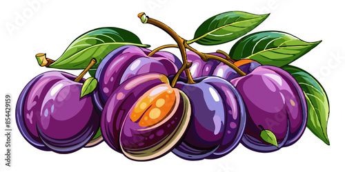 illustration of plums