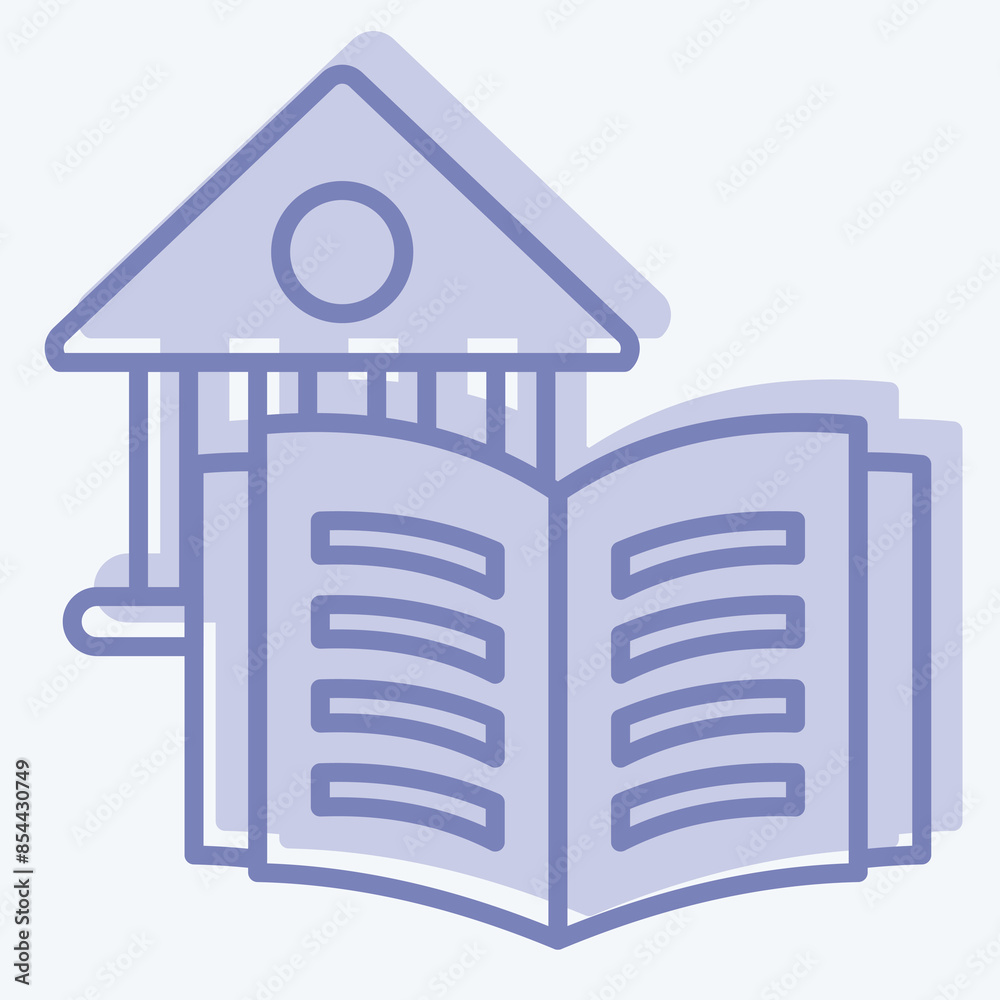 Icon Library. related to Book symbol. two tone style. simple design illustration