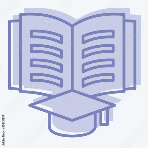 Icon Study. related to Book symbol. two tone style. simple design illustration