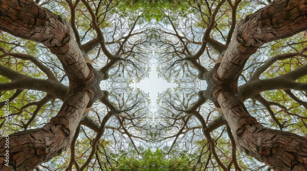 A treelike structure with branches twisting and turning in unexpected ways mirroring the concept of symmetry breaking in nature. A treelike structure with branches twisting and turning in unexpected ways mirroring the concept of symmetry breaking in nature.