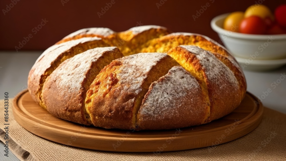 Deliciously baked bread ready to serve Deliciously baked bread ready to serve