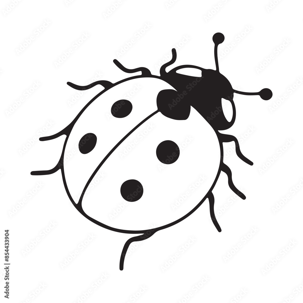 Line art of ladybug vector illustration
