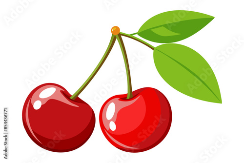 cherry with leaf
