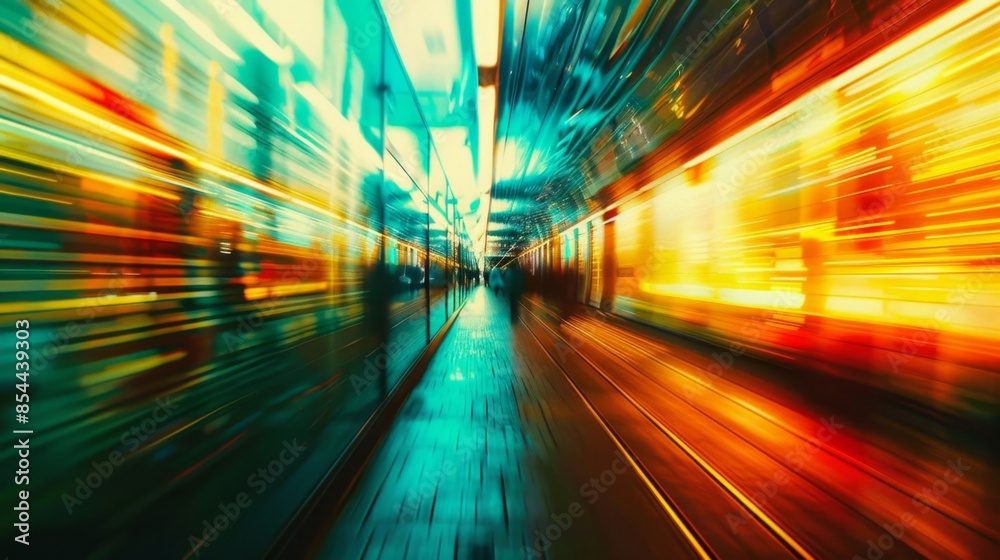 Dynamic Art Deco Abstraction: Vivid Colors in Wide-Angle Motion Dynamic Art Deco Abstraction: Vivid Colors in Wide-Angle Motion