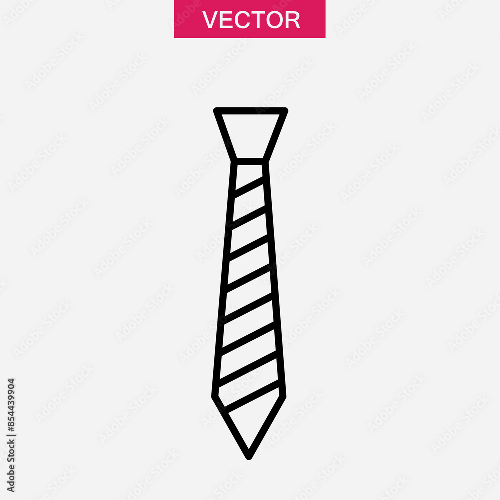 Necktie line icon, linear style vector flat illustration on white background..eps Necktie line icon, linear style vector flat illustration on white background..eps