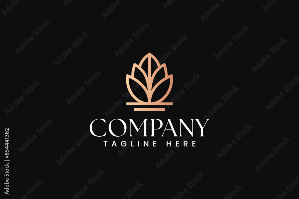 Obraz premium lily flower floral minimalist logo design for fashion boutique and jewelery