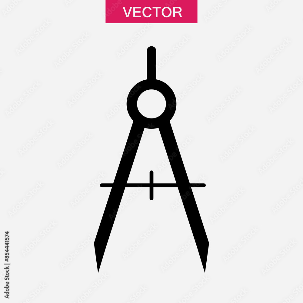 Compasses icon vector, Divider symbol vector flat trendy style illustration on white background..eps Compasses icon vector, Divider symbol vector flat trendy style illustration on white background..eps