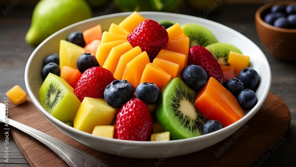 Fresh and vibrant fruit salad ready to be enjoyed Fresh and vibrant fruit salad ready to be enjoyed