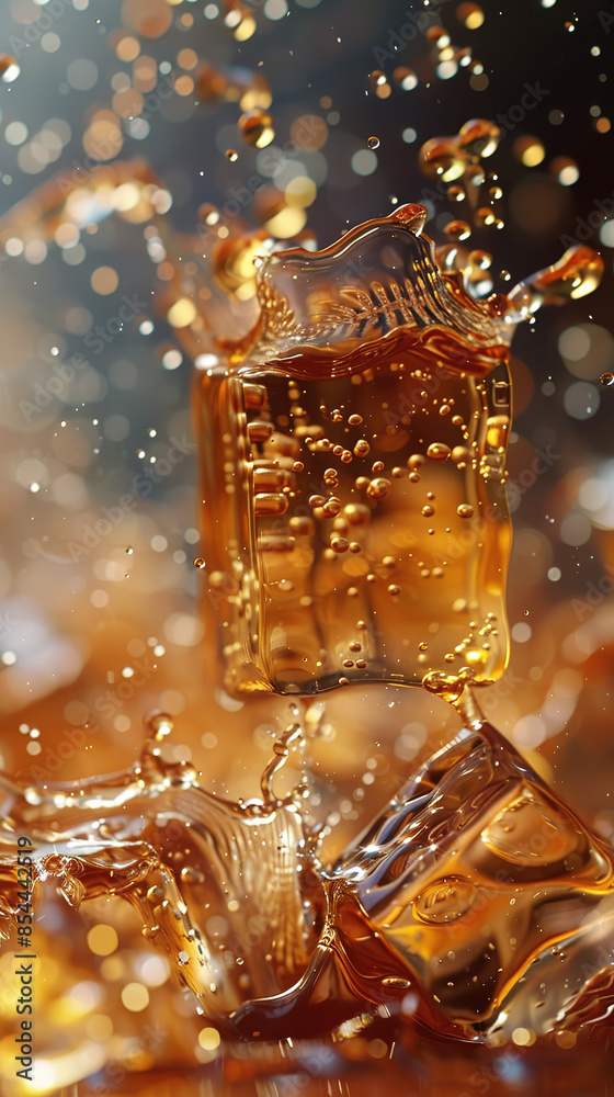 Refreshing Ice Coffee Americano Watersplash Summer Drink Refreshing Ice Coffee Americano Watersplash Summer Drink