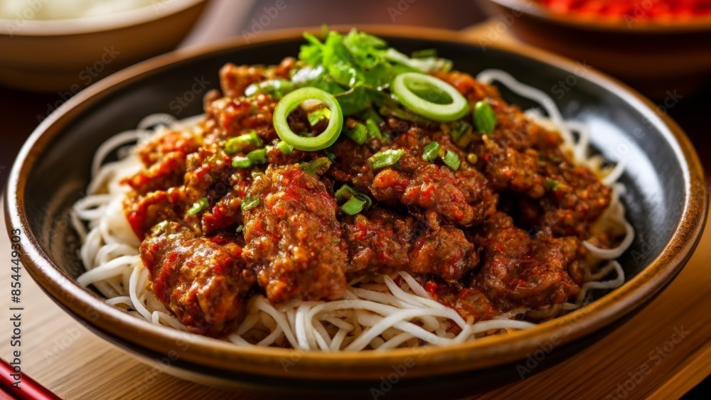 Delicious Asian noodle dish with beef and vegetables Delicious Asian noodle dish with beef and vegetables