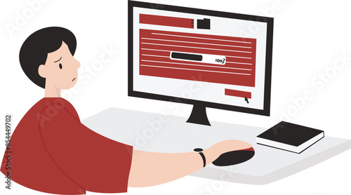 Submit task flat design illustration isolated in white background