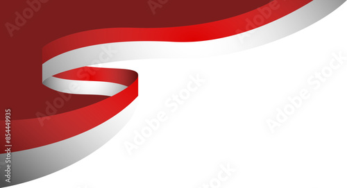 Indonesian Flag Red and White Ribbon