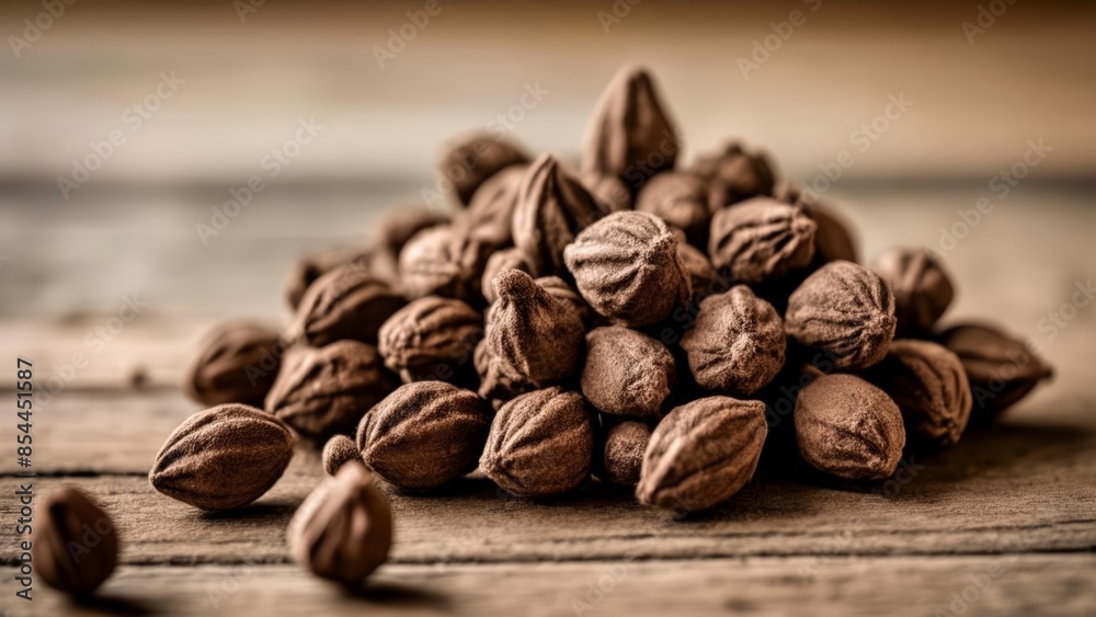 Nutty Delight A pile of almonds on a rustic surface Nutty Delight A pile of almonds on a rustic surface