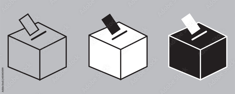 Vote ballot box for voting flat vector icon for apps and websites Vote ballot box for voting flat vector icon for apps and websites