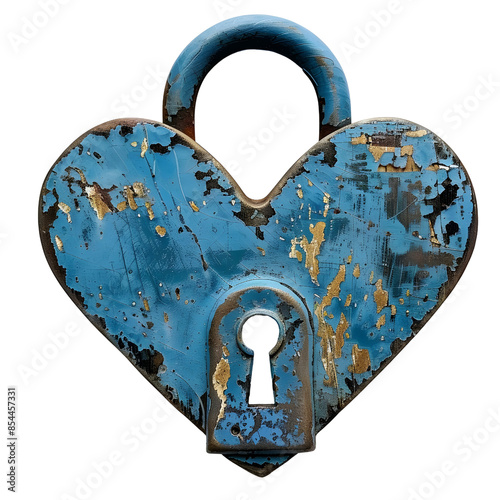 Blue heart shape lock